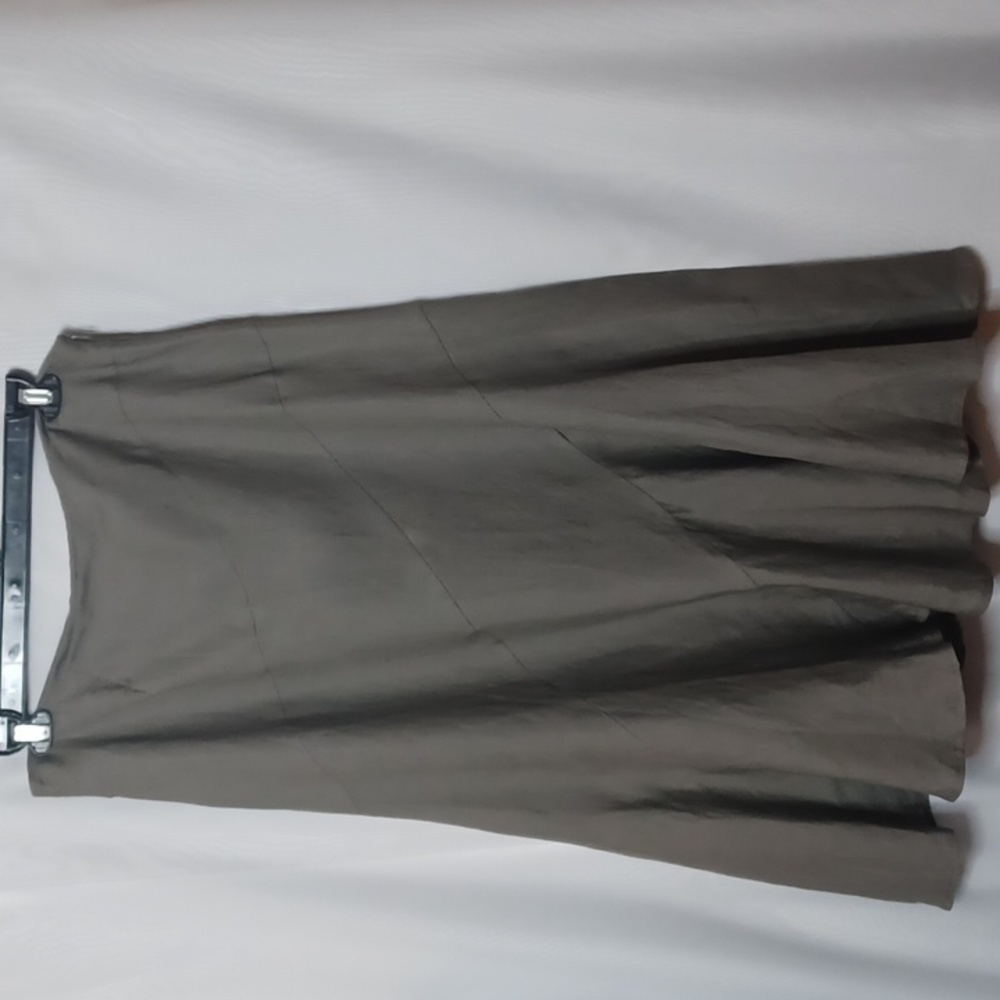 Carole Little Women's Gray Linen Blend Diagonal Flare Skirt. Size 14